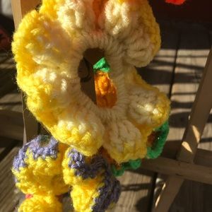 Multi color crochet scrunchies